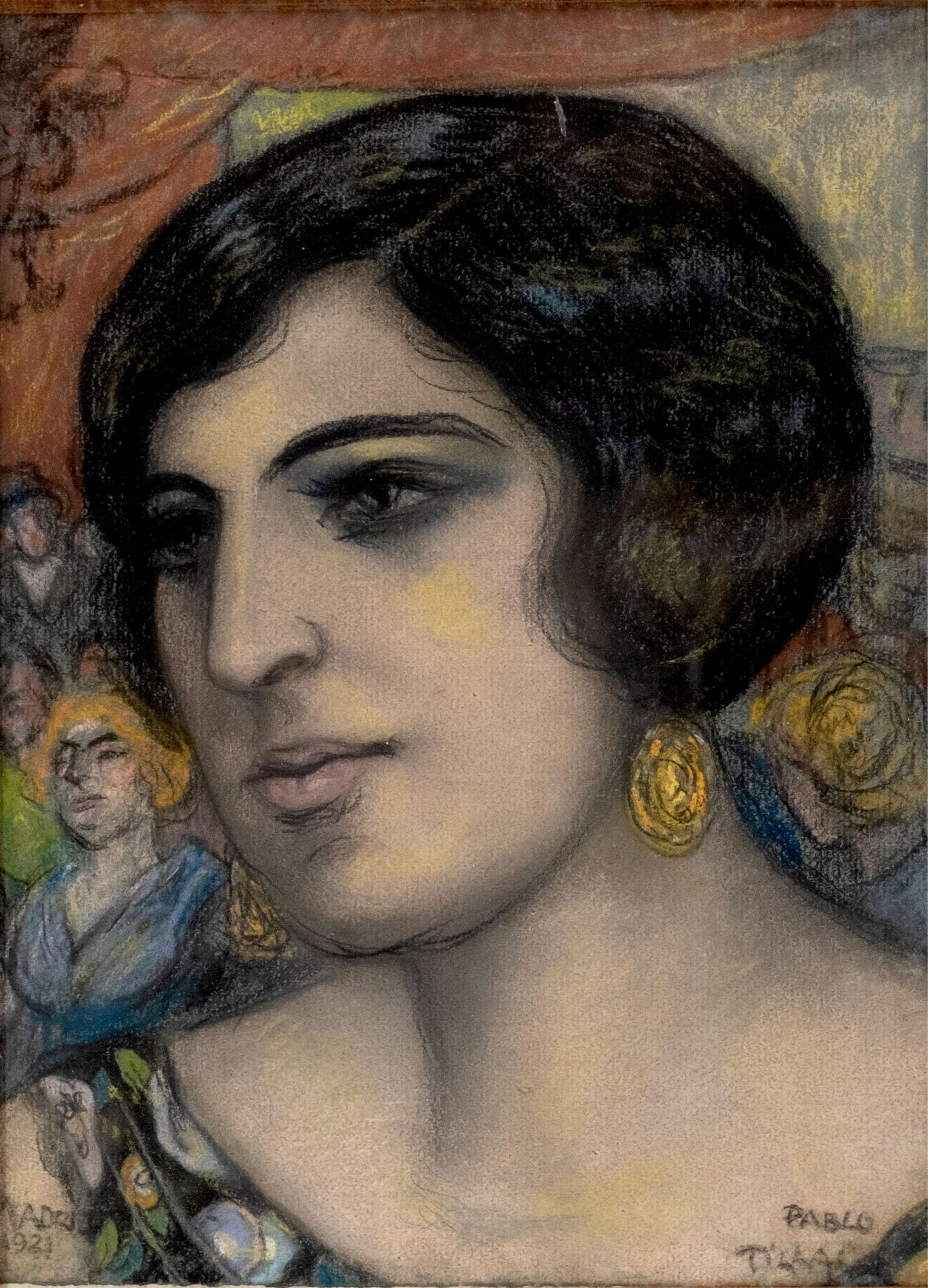 Pablo Tillac Spanish 1921 Figurative Painting, The Madrileña in the Black Dress, Signed (1 of 5)