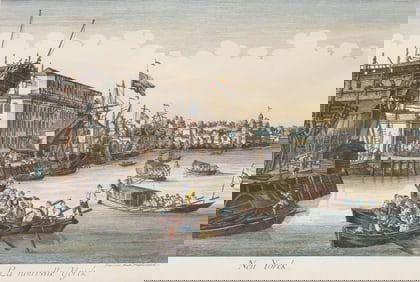 Balthasar Frederich Lazelt Colored Engraving Print, Published 1775