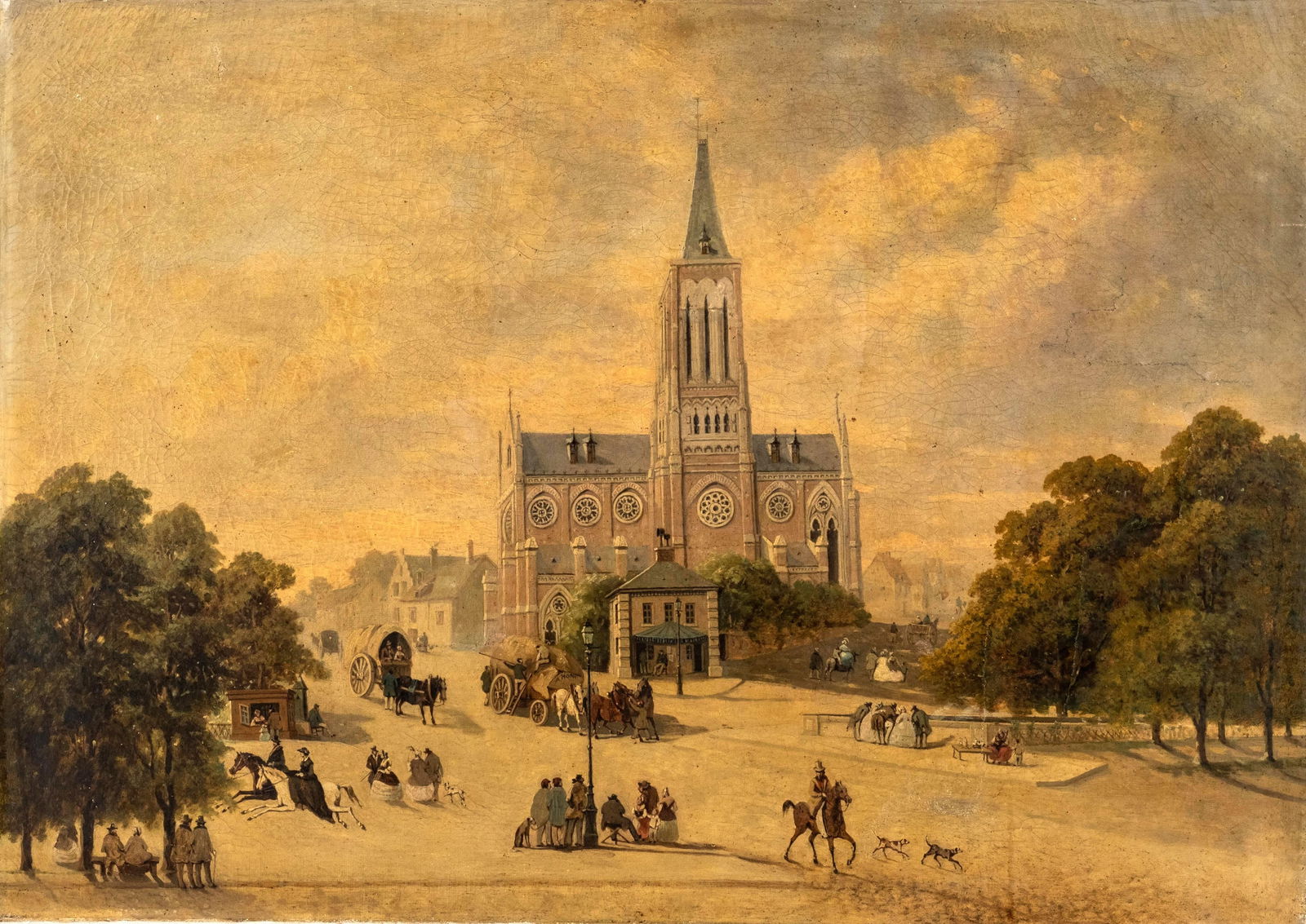 Mystery Artist, Amiens, Oil on Canvas Painting, 19th century (1 of 10)