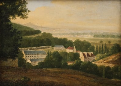 Alexandre Hyacinthe Dunouy (1757–1841), Signed Oil Painting, “View of Saint Cloud and the
