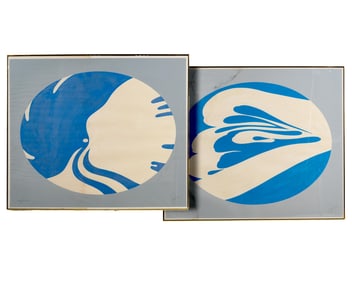 Pair of Jack Youngerman Ukiyo-e Screenprints, 1976, Signed and Numbered 34/150