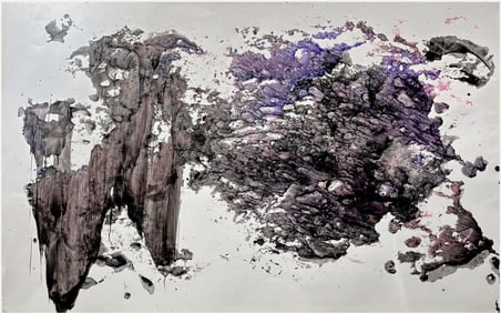 Louise Janin Signed Mixed Media Watercolor Painting, “Cosmogram