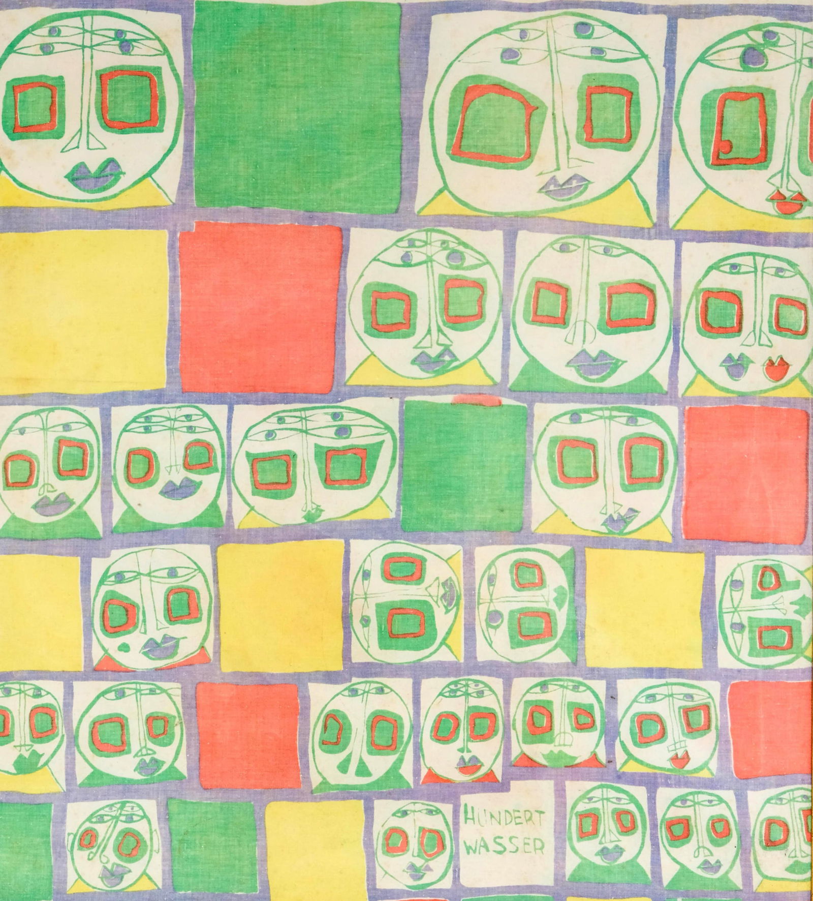 Friedensreich Hundertwasser Screenprinting on Fabric Mounted on Canvas, signed (1 of 5)