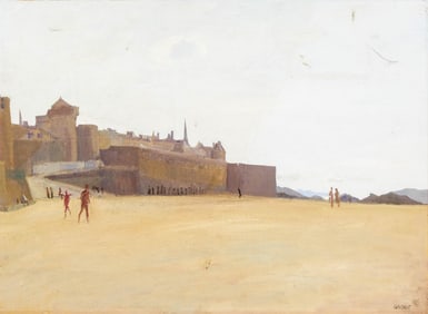 Signed Marie Laurence Gaudrat French Oil on Cardboard Painting