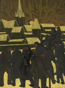 Edouard Saint Paul Signed Symbolist Oil on Canvas Painting, Early 20th Century