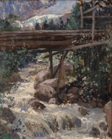 Henri Montassier, The Bossons, Oil on Panel, 1917, Signed