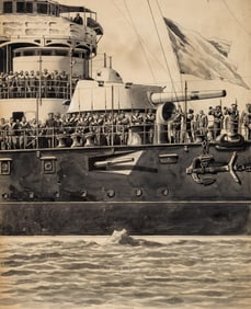 Charles BOMBLED Ink and Ink Wash Drawing, Tribute to the Victims of Vendémiaire