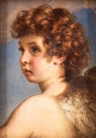 Otto Heyder, 1894 Unsigned Oil Painting Portrait of "Cupid"