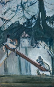 Colette Beyleys, “The Swing," Oil on Canvas Painting, Signed