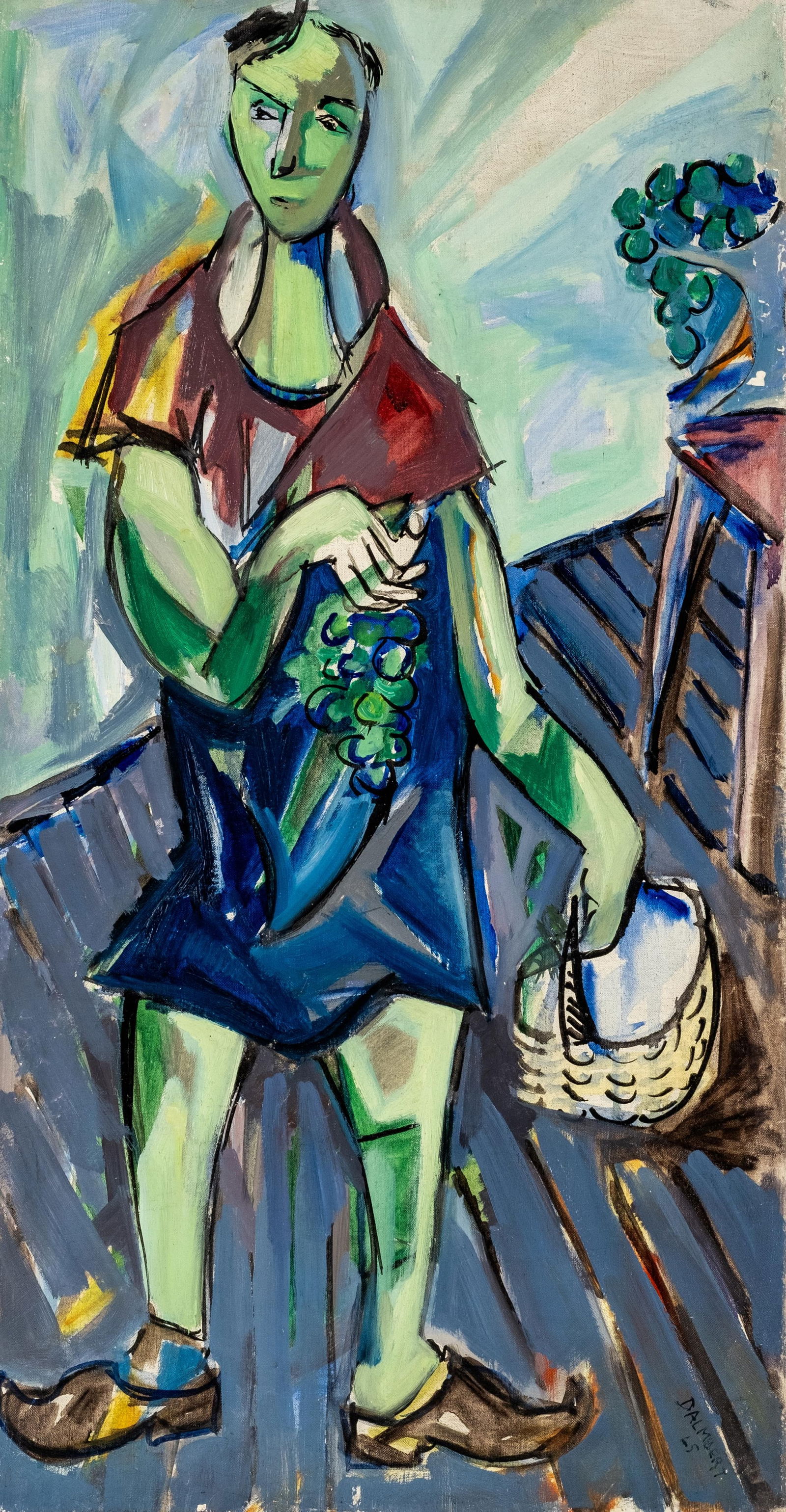 Hans Schmarbeck German Oil on Canvas Winter River Landscape Painting, Signed and Dated 1945 (1 of 11)