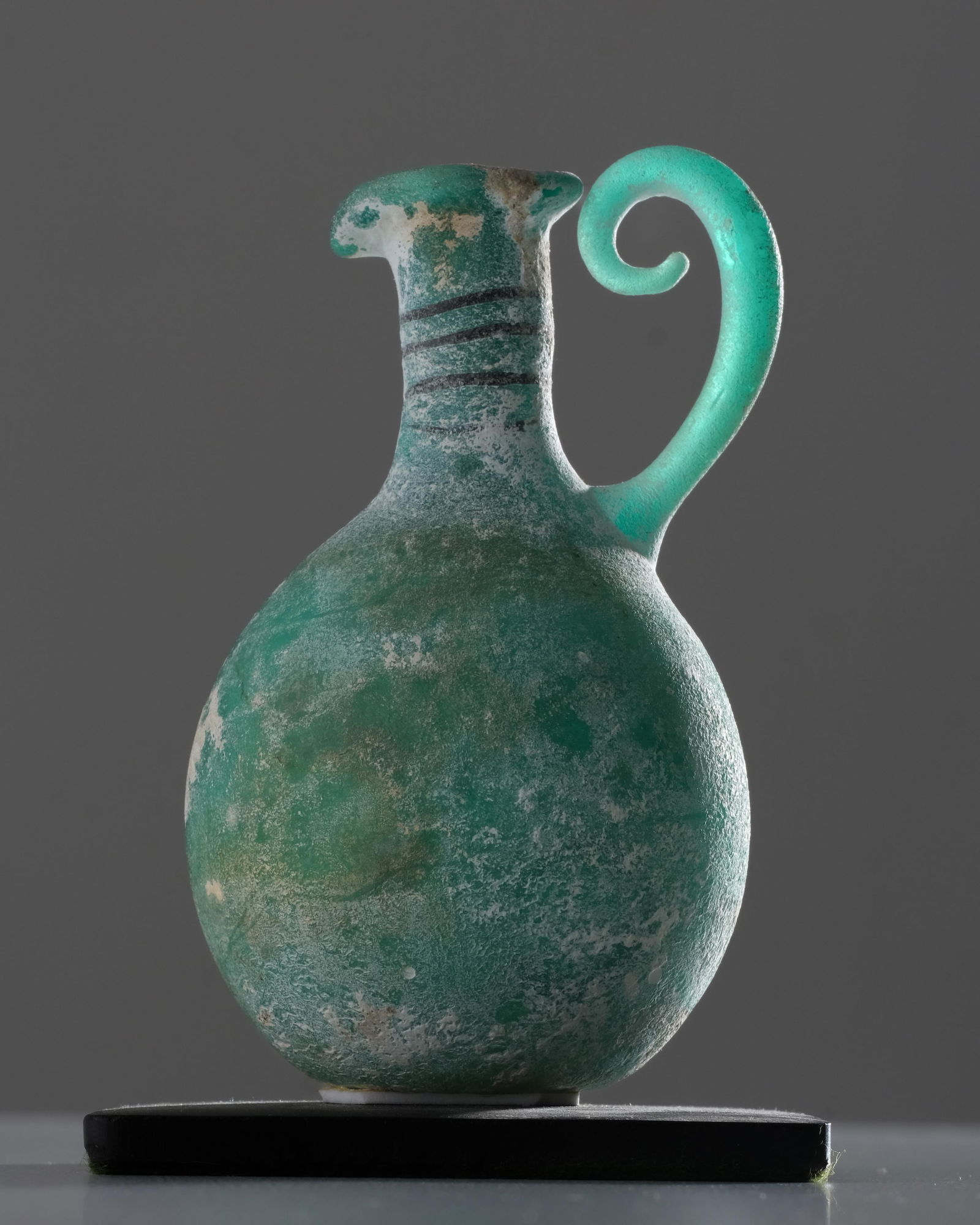 Antique Chinese Glass Pitcher in Gourd Shape, Probably Han Period Bottle (1 of 7)