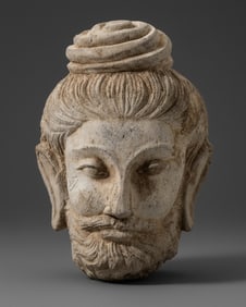 Gandhara Carved Stone Buddha Head, 1st–5th Century,