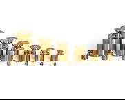 Ohaus Sto-A-Weight Brass Calibration Weight Set With Case: Keywords: Ohaus, calibration weights, brass weights, laboratory equipment, scientific instruments, scale weights, measurement tools, educational equipment, precision weights, industrial instruments