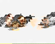 Lot of Six Antique Ceramic Tobacco Jars, Late 19th - Early 20th C.: Keywords: No reserve, tobacco shop counter ware, overglaze enamel decoration, pipe and cigar paraphernalia, Orientalist, sailor, continental ceramic modeling, novelties, tobacconist display,