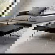 Black Low Center Table with drawers\, modernist style design: Keywords: No reserve, cocktail table, center table, living room furniture, lounge furniture, accent furniture, minimalist, contemporary, open base, pedestal base, designer furniture Summary: Vintage