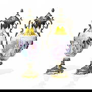 France, c. 1900 Sevres Hand Painted Porcelain & Cloisonne Champleve Enamel Urns (Pair): Keywords: Rococo revival decorative arts, Louis XVI style influence, Belle Époque French porcelain, Neoclassical revival design, 19th Century European luxury, Romantic period decorative tradition,