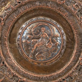 Repoussé Silver on Copper Allegorical Bas-Relief, 19th Century
