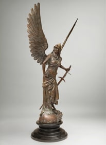 Jules Felix Coutan, Figural Bronze Sculpture Of The Goddess Of Peace