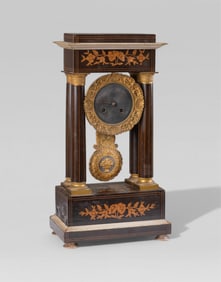 French Empire Inlaid 19th Century Mantle Clock