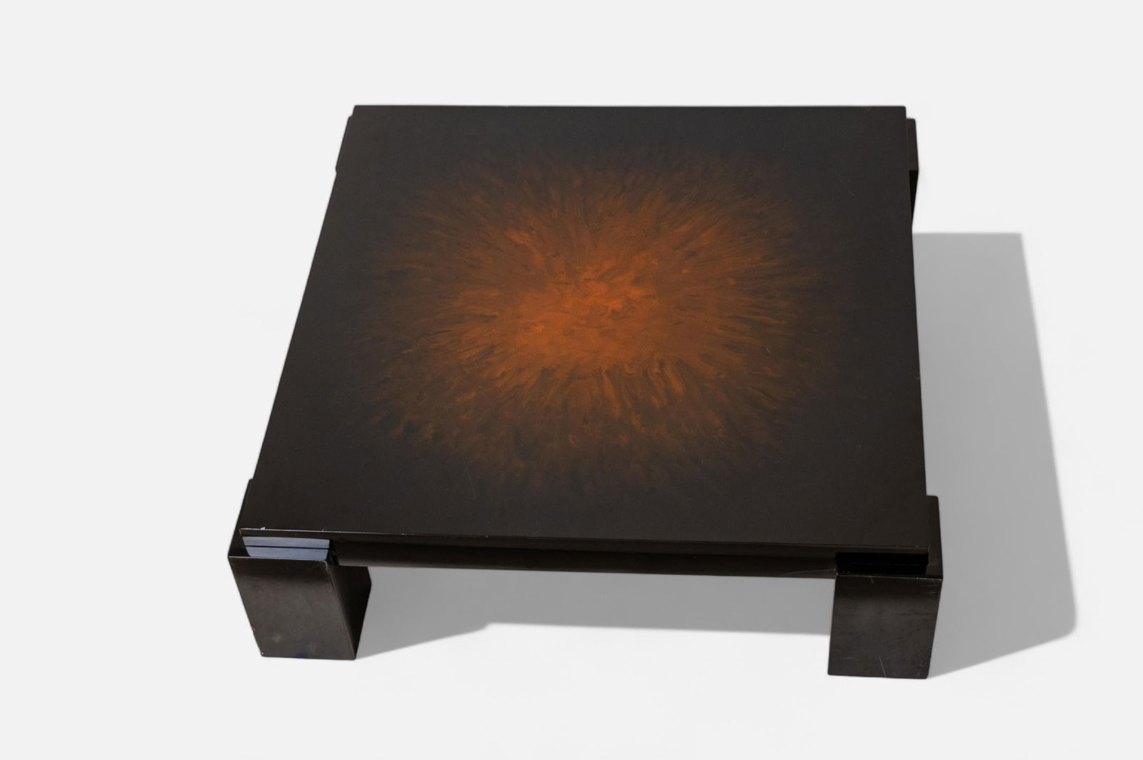 Maison Charles Lacquer Sunburst Pattern Coffee Table, Mid Century - 2