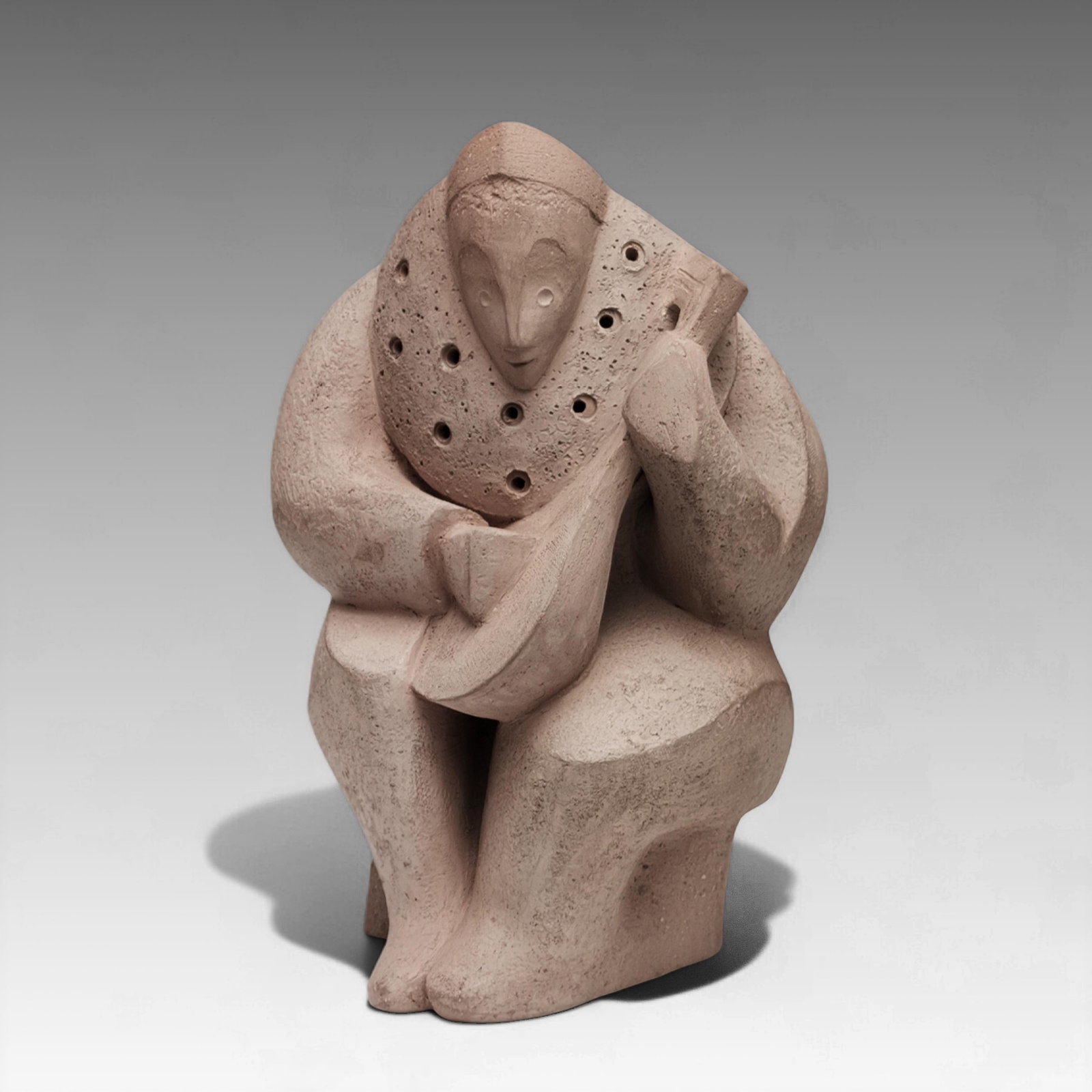 Cubist Modernist Signed Large 15" Stoneware Sculpture, Circa 1925: Keywords: Cubist Movement, Modernist Sculpture, Abstract Expressionism, Mid-Century Art, Brutalist Influence, 20th Century Design, Pablo Picasso style, Ossip Zadkine style, Henri Laurens style,