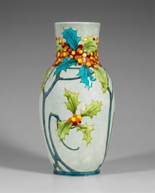 Boch Frères Keramis Art Deco Holly Vase