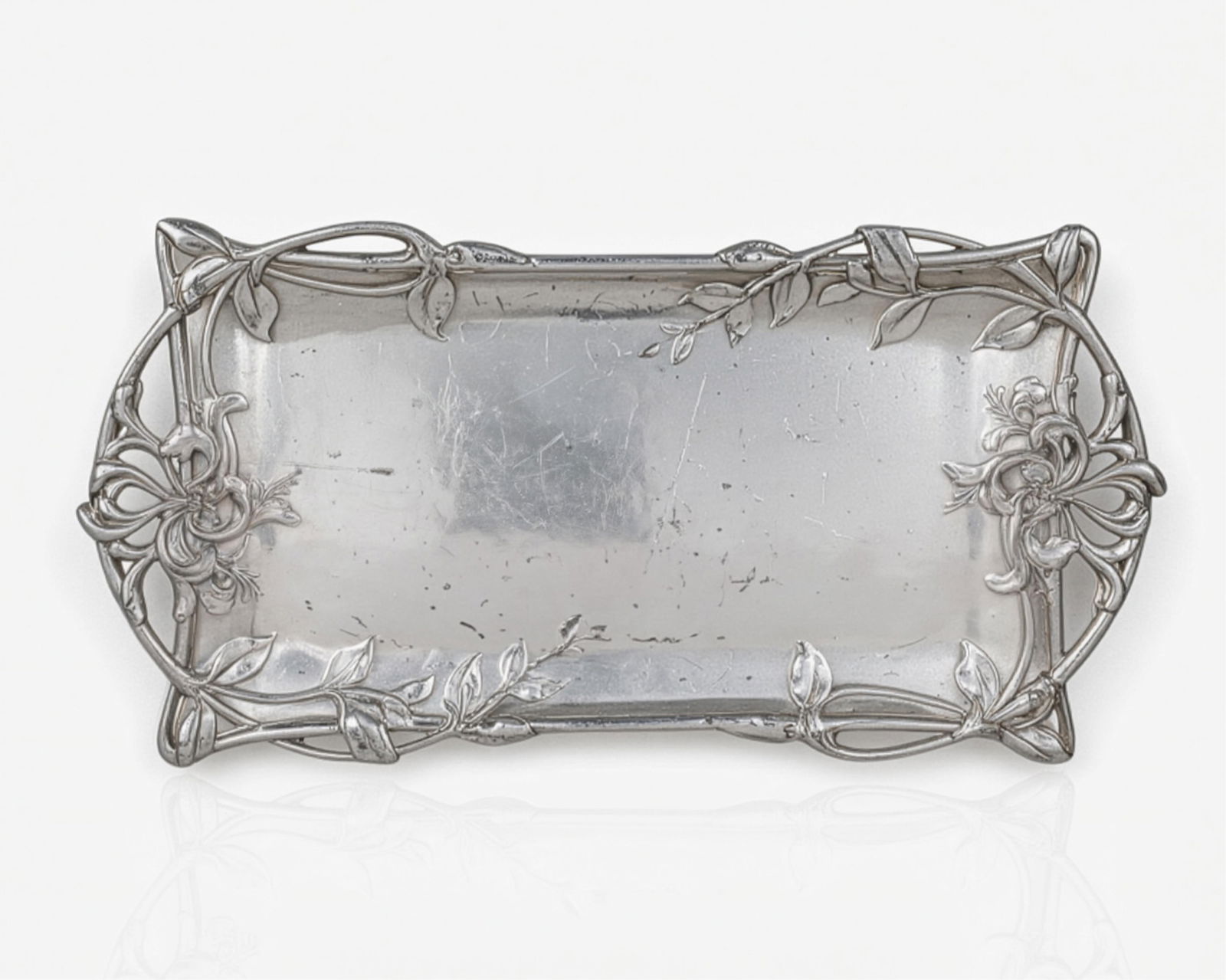 Christofle Gallia Art Nouveau Silver-Plated “Honeysuckle" Tray, Early 20th Century (1 of 13)