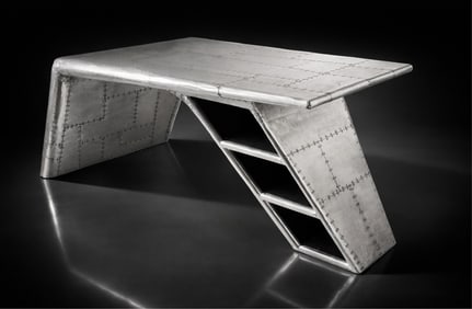 Timothy Oulton Aluminum Aviator Desk