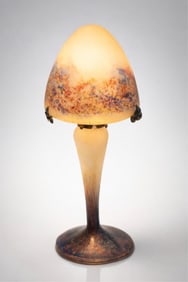Le Verre Francais Signed Art Glass Lamp by Charles Schneider, 1918 and 1932