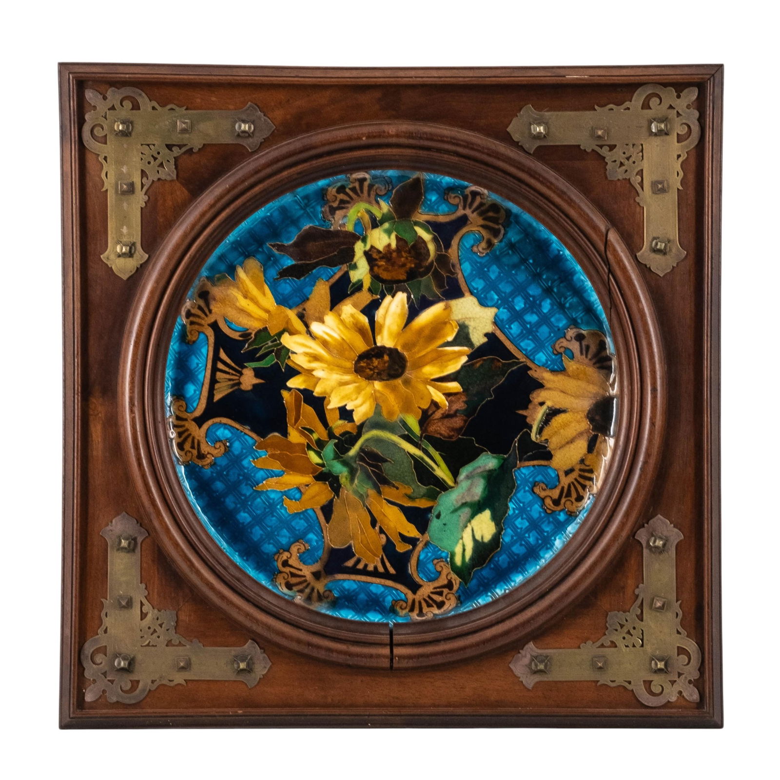 Theodore Deck Late 19th-century hand painted ceramic charger wonderfully framed (1 of 7)