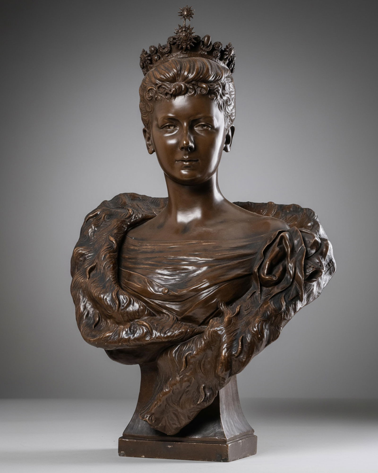 Goldscheider large art nouveau Signed Classical Terracotta Bust Sculpture, 30" (1 of 15)