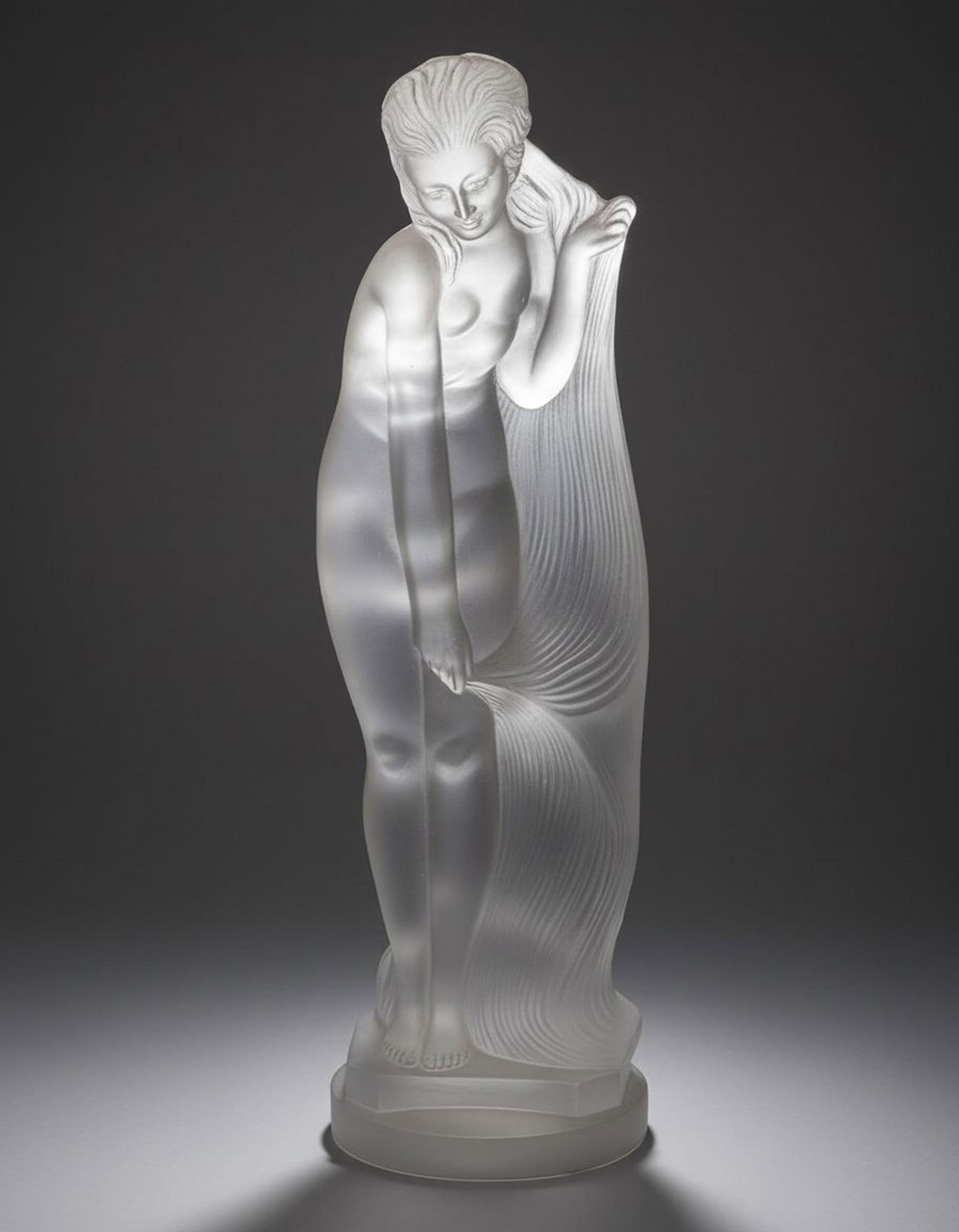 Etling France Etched Art Glass Sculpture signed and numbered early 20th C. (1 of 10)