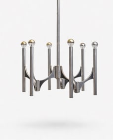 Gaetano Sciolari Mid Century Modernist Chandelier Model 105, 1970s