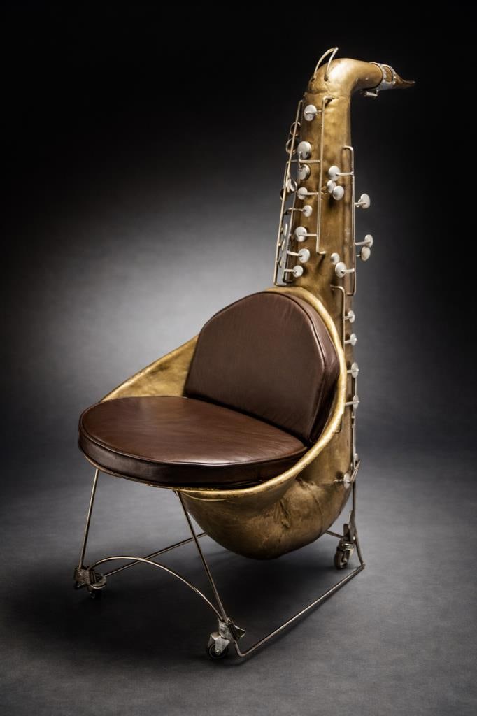 Alain Aparicio, Saxophone-Shaped Art Furniture Chair (1 of 17)