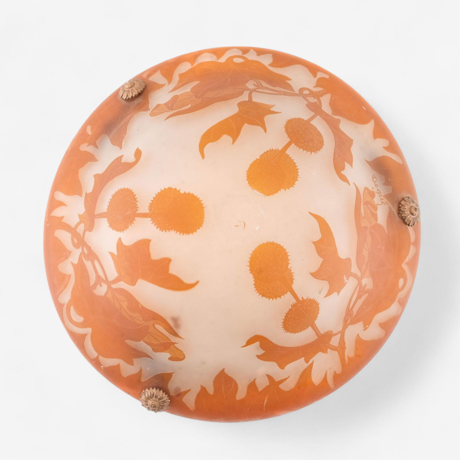 Signed Degue, Multi-Layered Cameo Cut Art Glass Pendant Ceiling Light (1 of 11)