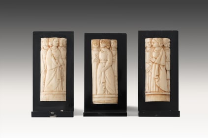 Set of Three 15th–16th Century Italian Bone Casket Plaques, Venetian Workshop