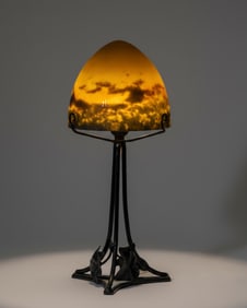 Signed Muller Frères Lunéville French Art Deco Mushroom Lamp, c.1925