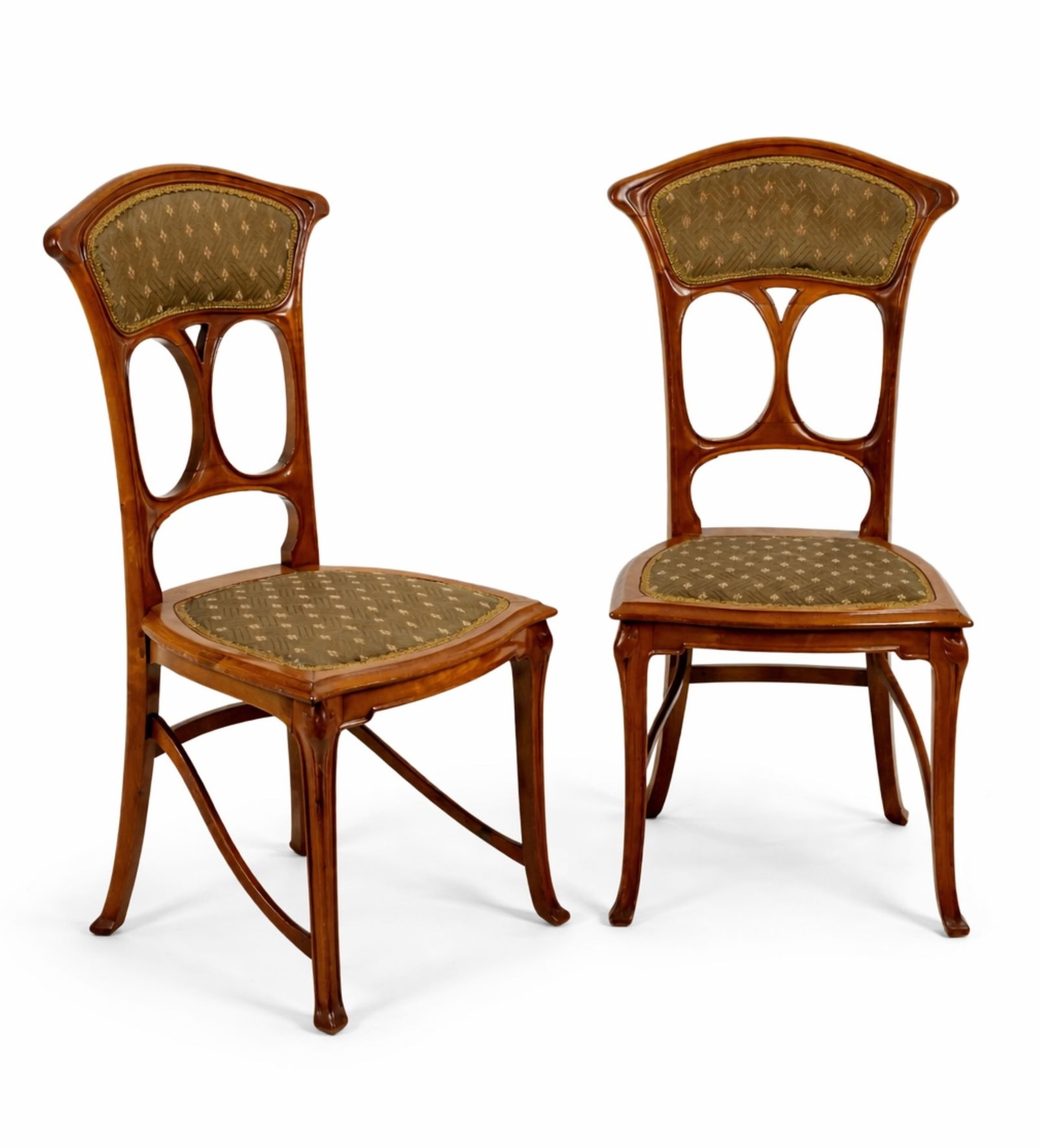 Eugéne Gaillard, French Art Nouveau, Pair of Carved Walnut Chairs, circa 1900 (1 of 10)