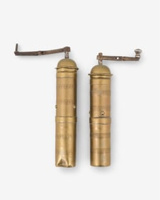 Pair of Brass 19th century Hand Coffee Grinders
