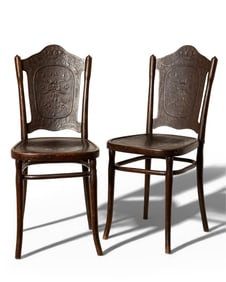 Joseph Hoffmann (1870–1956) Bentwood Side Chairs for J. & J. Kohn, Vienna Secession, Circa 1900
