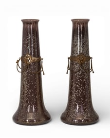 Paul Utzschneider & Cie., Sarreguemines Art Nouveau Pottery Vases