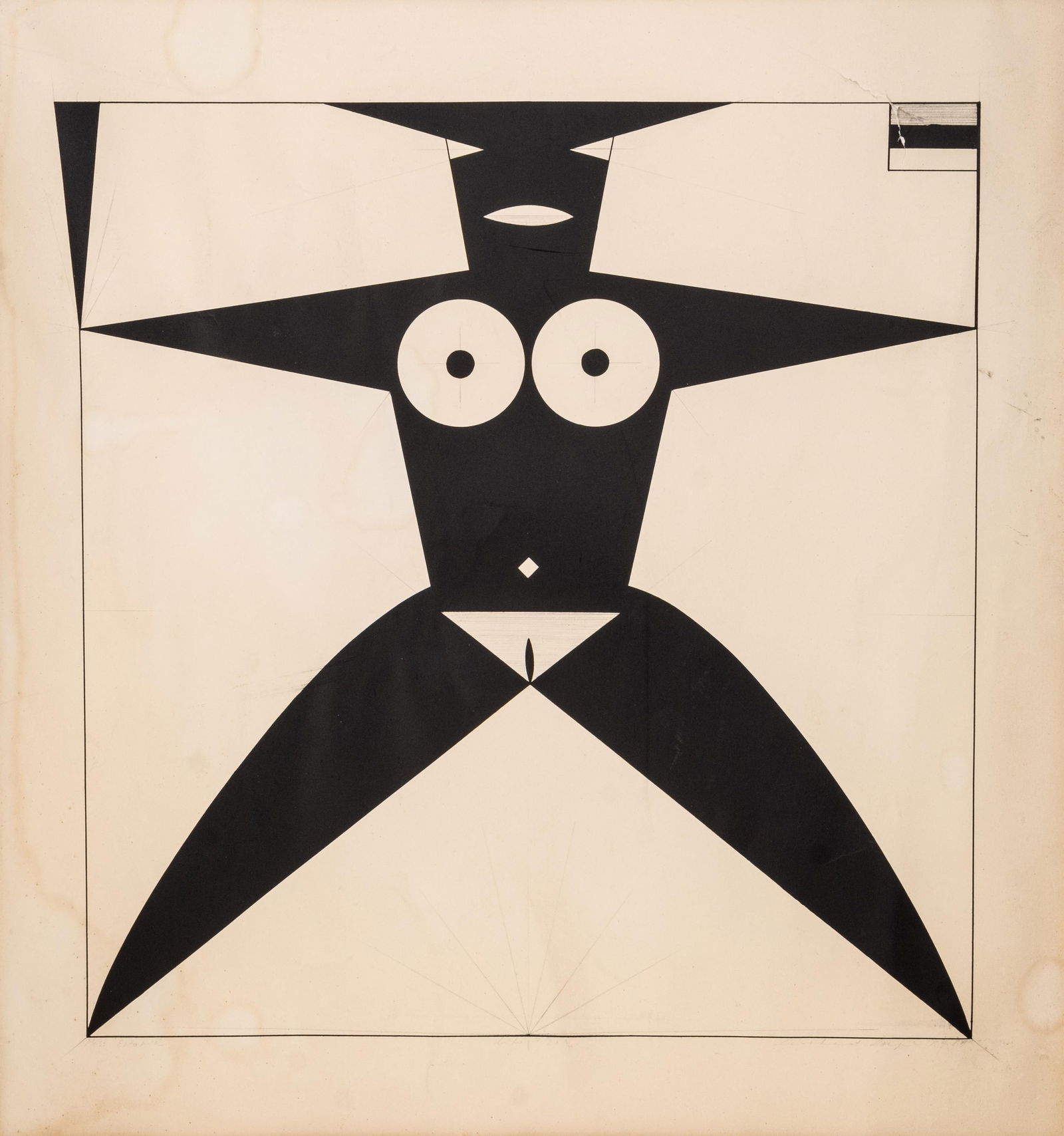 Leonhard Lapin “Miss Estonia" Lithograph, 1989: Keywords: Estonian Art, Soviet-Era Avant-Garde, Geometric Figuration, Abstract Nude, Constructivist Influence, Minimalist Graphic, Black And White, Modernist Print, Limited Edition, Pencil Signed, Con