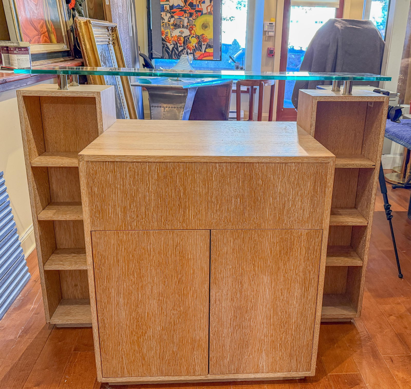 Lalique Paris Bar / Counter Lalique with multiple lalique art glass panels - 8