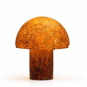 Peill & Putzler Labeled Important Mid-Century Art-Glass “Mushroom" Table Lamp, c. 1970s