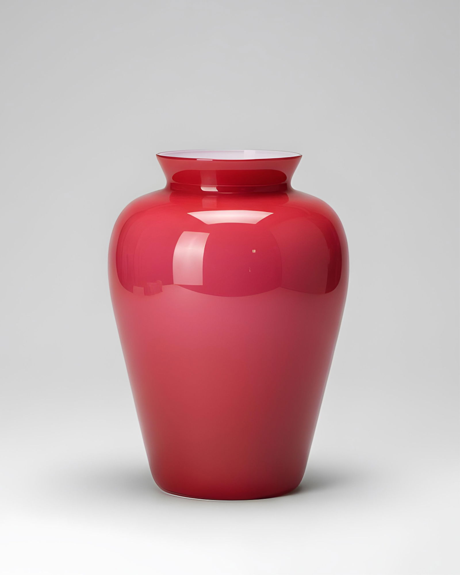 Venini Labuan, Vase, Pink Opaline Glass, Artist Signed on Base: Keywords: Art Deco, Modernist, Mid-Century Modern, Contemporary Art Glass, Decorative Arts, hand blown glass, Summary: Venini signed Murano "Labuan" Vase, Pink Opaline Glass, Artist Signed on Base