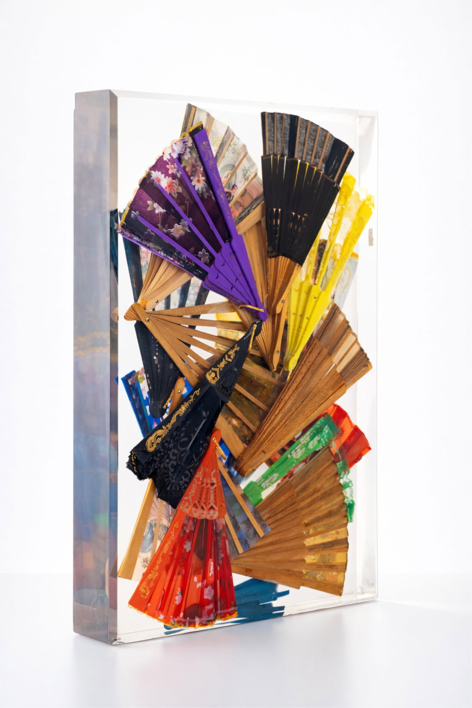 Signed Jean-Claude ??? “Abanicos" Acrylic-Encased Fan Sculpture, 2018 (1 of 10)