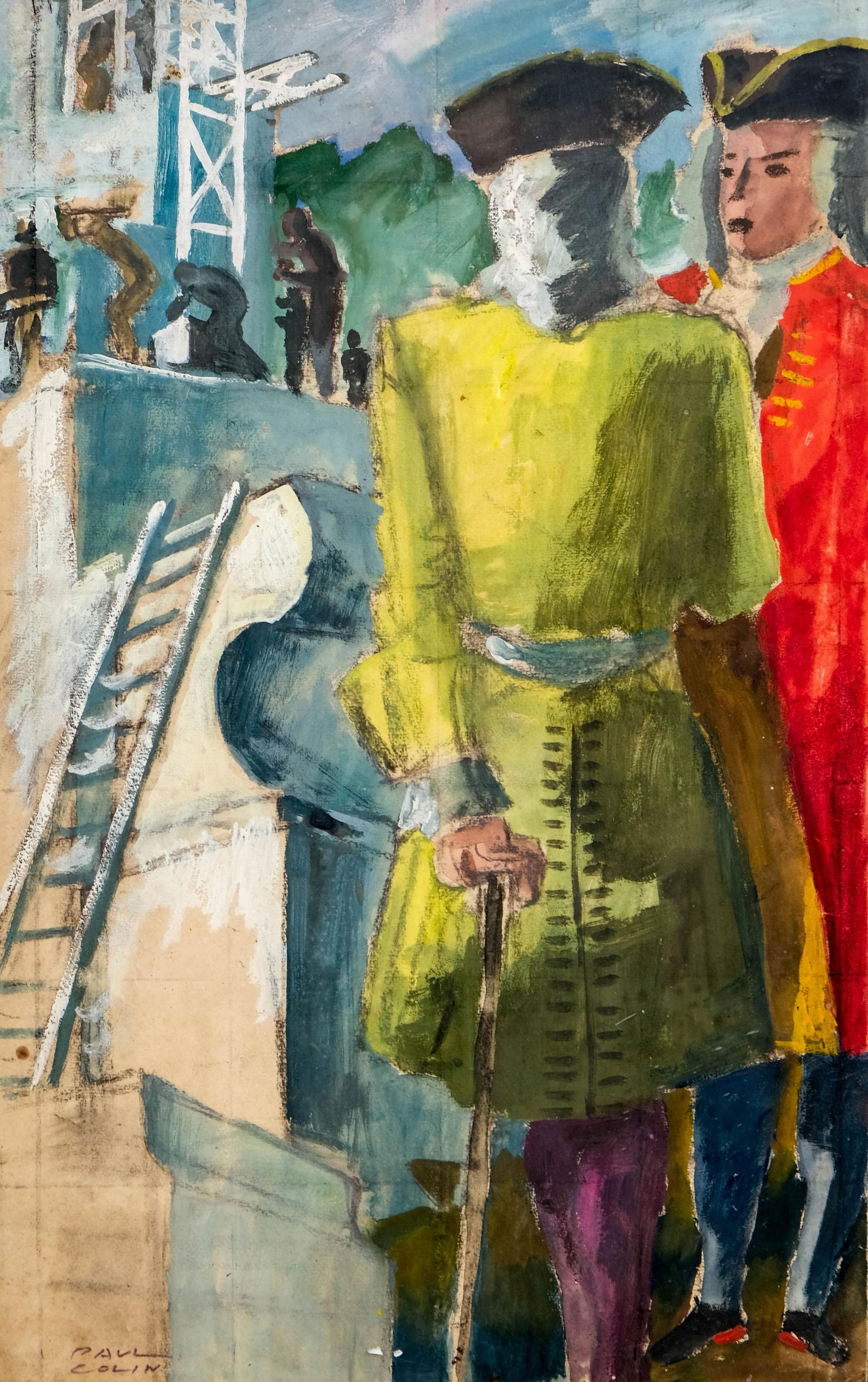 Colin Paul, Signed Watercolor and Gouache Painting for a Poster Project (1 of 10)