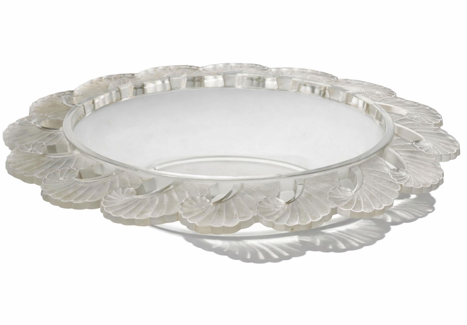 Verleys Etched Glass Art Nouveau/ DecoBowl, France, c. 1940: Keywords: Art Deco, Art Nouveau, Belle Époque, French Modernism, Transitional Period Design, Early 20th Century Glasswork, René Lalique style, Sabino style, Étling style, frosted glass, molded glas