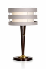 Mid-Century Tiered Gray Shade Table Lamp