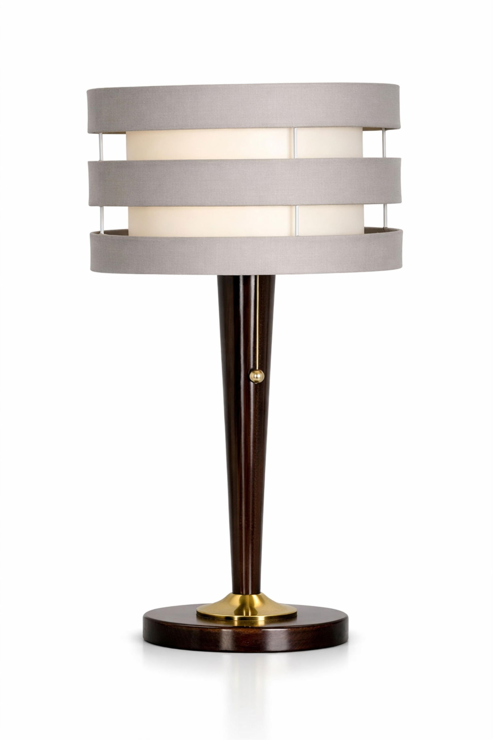 Mid-Century Tiered Gray Shade Table Lamp (1 of 4)
